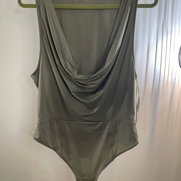 Free People Intimately Women M Laurel Oak When And Where Bodysuit Cowl Neck - Picture 4 of 11